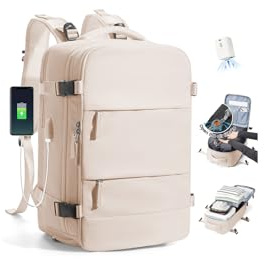 SZLX Sac à Dos Sous Vide Voyage 40x30x20 avec pompe Bagage Cabine 40x30x20 Ryanair Wizz air Easyjet Bagage à Main Sac pour Ordinateur Portable 14 Pouces Femme Homme avec Compartiment Chaussures