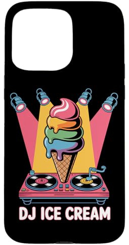 DJ Ice Cream Tocadiscos Helado Cono Carcasa para iPhone 15 Pro MAX
