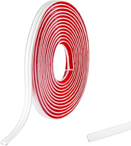 6M PVC Joint d'Étanchéité Autocollant Bordure de Finition Plan de Travail Cuisine Angle Mur, Joint Mur Intérieur Profil Finition Bande Finition Calfeutrage Moulure Plinthe,12mmx6mm Blanc Mat