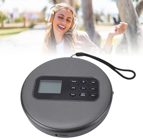 GOWENIC Lettore CD Portatile, Batteria Ricaricabile con 8 Ore di Riproduzione, Ampio Display LCD, Protezione Anti-salto, per CD MP3 WMA USB, con Bluetooth e Uscita da 3,5 Mm