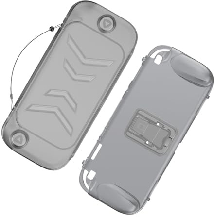 Fabater Funda Carcasa para Consola de Juegos con Soporte para 2 Fundas Protectoras Completas para Control de Juegos para la Comunidad de Videojuegos (Negro Transparente)