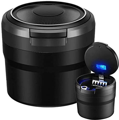 Posacenere senza fumo per auto posacenere portatile senza fumo per sigarette con luce LED e coperchio a ribalta autoestinguente accessori per interni auto