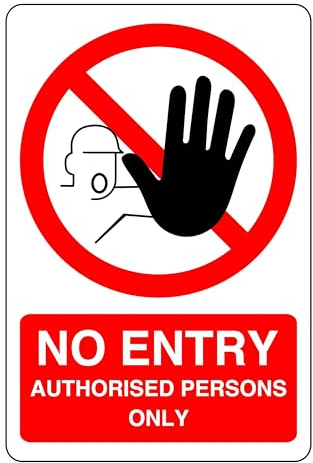 No Entry - safety sign - 1.2mm Rigid plastic for indoor/outdoor usage (300mm x 200mm) Viewing Distance within 7m.