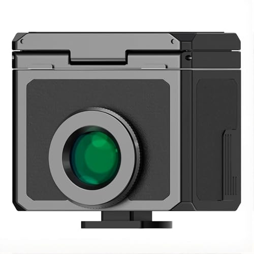 Waist Level Viewfinder, External Optical Camera Finder with 35mm & 50mm Frame Lines, Aluminium Hot Shoe Cold Shoe Viewfinder, for Street Portrait Photography, 45x38x44mm black