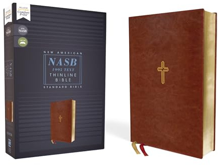 NASB, Thinline Bible, Leathersoft, Brown, Red Letter Edition, 1995 Text, Comfort Print [Idioma Inglés]