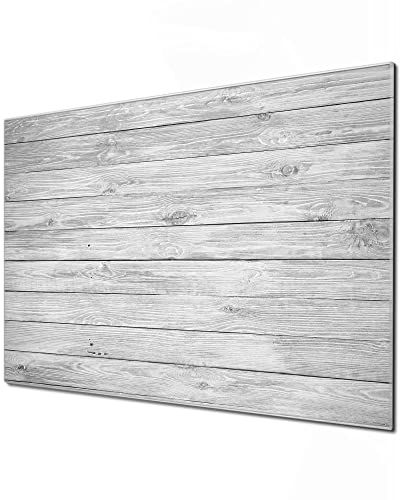 banjado Glas Magnettafel (120 x 80cm) - Magnetwand Glas - Magnetpinnwand als Memoboard - Pinnwand Magnettafel Küche, Büro, Kinderzimmer - Weiß Gebeizt