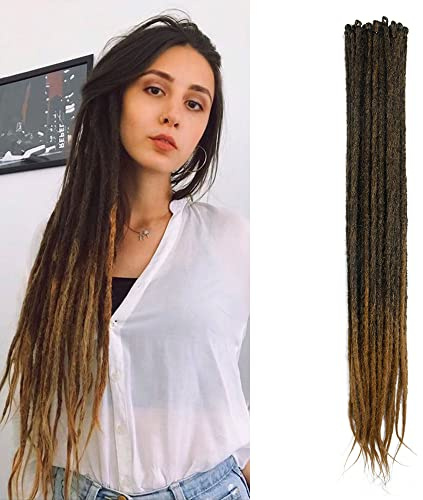 0,6cm Sottile Estensioni Dreadlock Sintetiche Fatte A Mano 20 Pollici 20 Fili Capelli All'uncinetto Trecce Lunghe All'uncinetto Stile Hip-Hop Estensioni Dei Capelli Morbidi Dreadlocks, MT1B-27#
