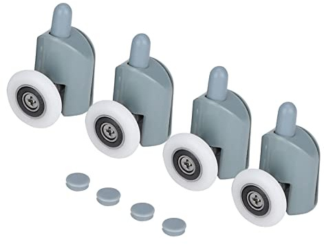 Lwuey Shower Door Rollers 25mm, 4pcs Bottom Roller Single Wheel | Pulley Runner for 6mm Glass Curved Shower Door Steam Cabin Bathroom Enclosure Replacement Parts Home Improvement
