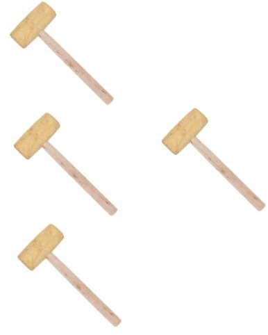 Gadpiparty 4pcs Wooden Mallet for Woodworking Multi-Purpose Leathercraft Hammer Compact Tool