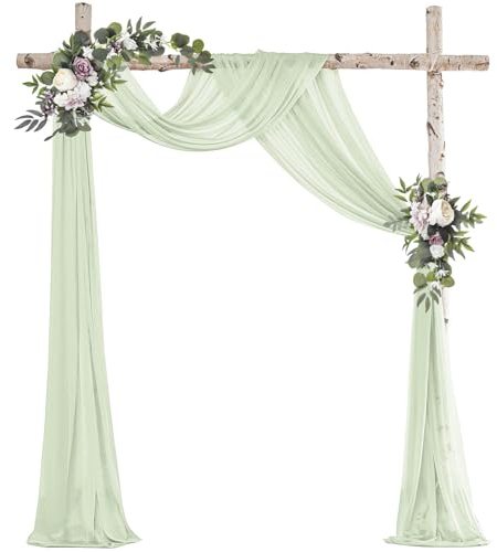 Ghope Cortina de Arco de Boda Transparente - Decoración para Fotografía, Fiesta, Ceremonia - Tul Transversal para Fondo