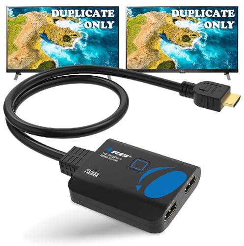 OREI HDMI Splitter Spegeldisplay 1 i 2 ut – Ultra HD 4K @ 30Hz, 3D och Full HD 1080P Stöd för Xbox, PS4, Blu-ray, Apple TV, HDTV – kommer inte att förlänga skärmen