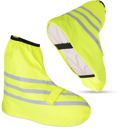 Copriscarpe impermeabili da bicicletta, unisex, copriscarpe da pioggia, copriscarpe da pioggia, per ciclisti, impermeabili, con riflettori, impermeabili (S)