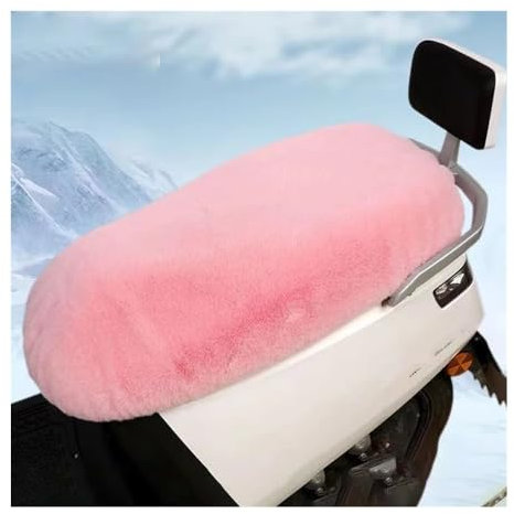 QmeNa Motorrad Sitzkissen S/M/L/XL Motorradsitz Staubschutzbezug Warmer Weicher Plüsch Sitzpolster Kissenbezug Winter Roller Sitzbezug
