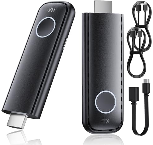 Aceele HDMI Wireless Trasmettitore e Ricevitore, Full HD 1080P Dongle Wireless HDMI Senza Fili, Portata 50M, Doppia Banda 2,4/5G Streaming Video/Audio/File da Laptop, PC a Monitor/HDTV/Proiettore