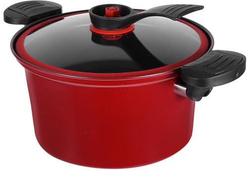 ZUNOXAZ Pentola Bassa Pressione Antiaderente Pentola Multifunzione per Zuppe e Stufati Capacità Riscaldamento Uniforme Uso Domestico Rosso