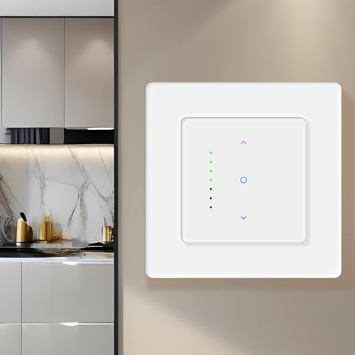 Smart WLAN Roller Shutter Switch, WiFi Smart Touch Light Switch with Percentage Adjustment, Intelligent Roller Shutter Timer Switch, Voice Control, Compatible with Alexa/Google Home, Blinds Roller