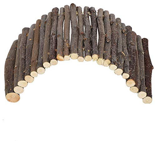 BONKZEBU Hamster Arch Bridge Naturlig äppelträ Husdjursbur Tunnel för Hamster, Kanin, 9,1 Summer Cool Shelter för små Husdjur (L)