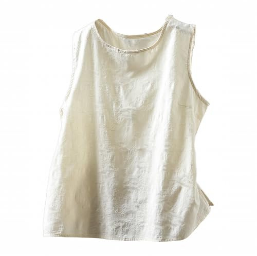 Mlykosd tanktopp damer bomull, ärmlös sommarväst damer, rund hals axelbandströja ledig utan ärmar undertröjor, lös passform, sommartopp stora storlekar, basic tanktops linne, axelbandströja