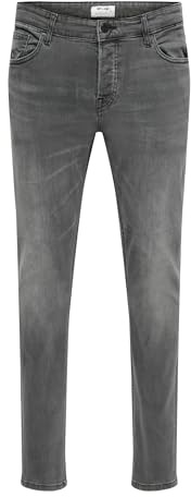 Only & Sons Homme Onsloom Black Washed Dcc 0447 Noos Jean Slim, Black Denim, 34 EU