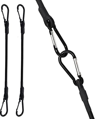 SDTC Tech 36 Inch Bungee Cord with Carabiner Hook | 2 Pack Superior Latex Heavy Duty Straps Strong Elastic Rope Locks onto Anchor Points of Luggage Rack/Cargo/Camping/RV/Hand Carts etc.