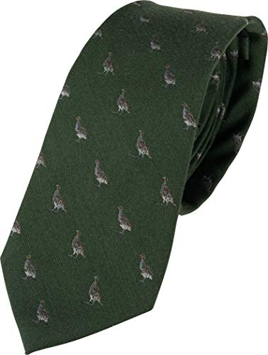 JACK PYKE - Cravatta in seta - motivo pernice - Verde