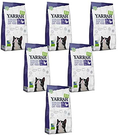 Yarrah - Trockenfutter für sterilisierte Katzen Bio - 0,7 kg - 6er Pack