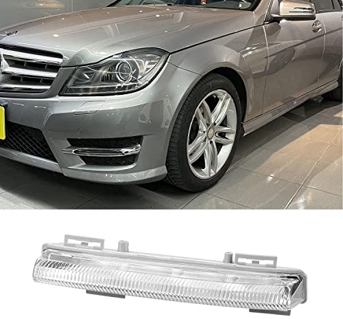 Left Right LED Daytime Running Lights DRL Fog Lamp Compatible with Mercedes C E SLK Class W204 S204 C180 C200 C220 C250 C300 C320 2007-2014 (Left)