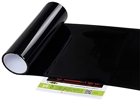 Uposao Auto Tönungsfolie für Scheinwerfer,Auto Selbstklebende Folie Aufkleber Scheinwerfer Rückleuchten Blinker Nebelscheinwerfer Film Autoaufkleber Vinyl-Rauchfolie 100x30cm,Dunkelschwarz
