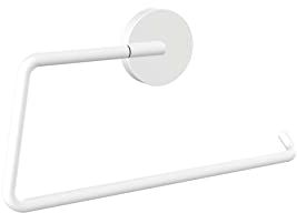 emco Round Papierhalter ohne Deckel I zur Wandmontage I Eleganter Toilettenpapierhalter I Schrauben/Kleben I Klorollenhalter aus Metall I matt weiß