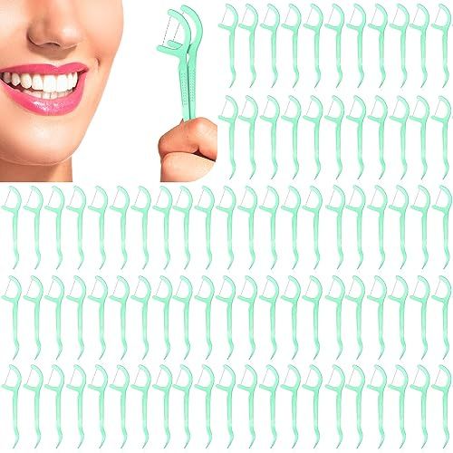 Maxdot 1000 Count Fresh Mint Flavor Dental Flosses Picks Bulk High Toughness Dental Floss Tooth Picks Flossing System for Adults Family Travel Tight Spaces Teeth Cleaning