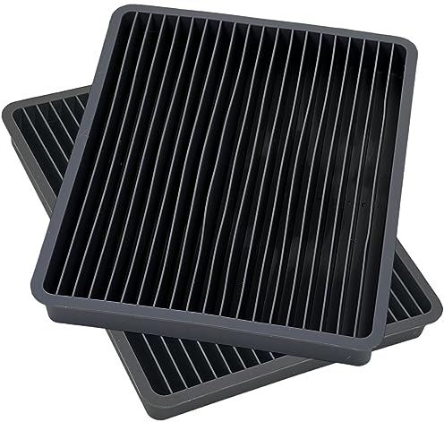 MIJOMA Lot de 2 moules à glaçons pour glace pilée, parfaits pour les boissons glacées, les cocktails et les jus de fruits | Moule en silicone avec mécanisme de rotation et de torsion léger | 17 x 13