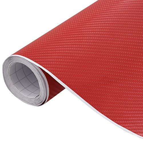 vidaXL 2X Autofolie 4D Rot 100x150cm+50x150cm Selbstklebend Auto Klebefolie