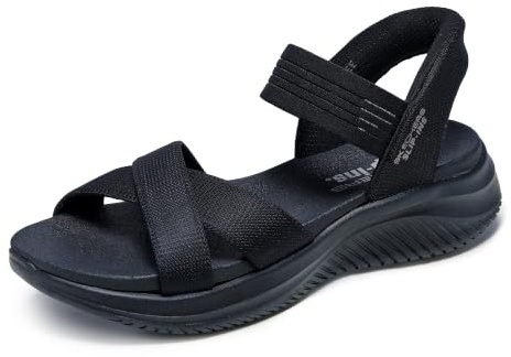Skechers Ultra Flex 3.0-Never Netter Hands Free Slip-ins, Sandalia Mujer, Black Mesh/Gore, 37 EU