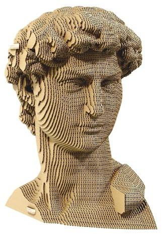 CARTONIC David Statue 3D-Puzzle aus Karton – Skulptur-Bausatz | 94 Teile, 18 × 16 × 12 cm – Bastelset aus recycelter Pappe zum Stecken & Bemalen, für Jugendliche & Erwachsene, Geschenkidee