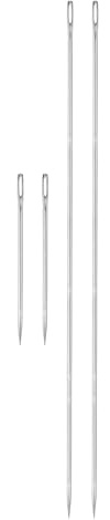 QUARKZMAN 4 Stück Polsternadeln mit großem Öhr, extra lang 10 cm, 30 cm, gerade Handnadeln, leicht zu einfädeln, aus rostfreiem Stahl für Möbel und Leder