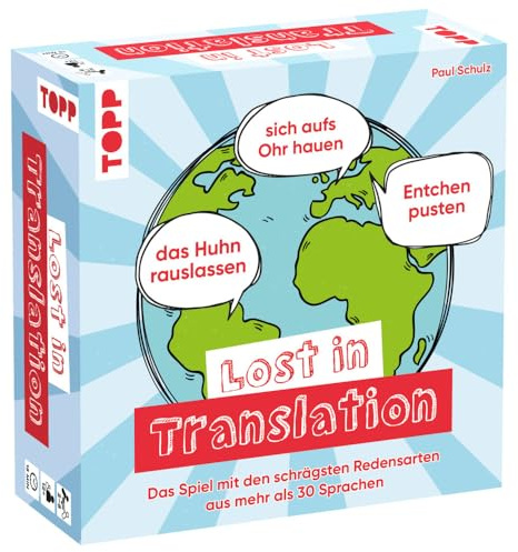 Lost in Translation – Das Spiel mit den schrägsten Redensarten aus mehr als 30 Sprachen. Gemeinsames Rätseln durch die Sprichworte der Welt – authentisch und von Muttersprachlern geprüft.
