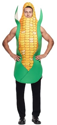 EraSpooky Maiskolben Kostüm für Erwachsene lustiges Halloween Gemüse Unisex Kostüm für Männer und Frauen