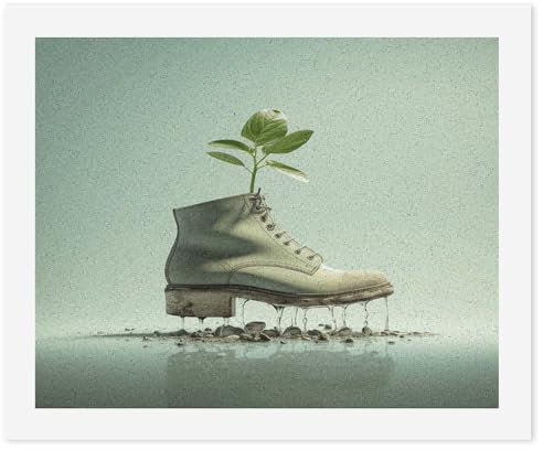 SKTNBM Digitales Ölgemälde, Schuhe und grüne Knospen, DIY-Ölgemälde, Malen nach Zahlen für Erwachsene, personalisiertes Ölgemälde-Set