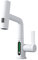 Robinet de cuisine extensible avec affichage de la température LED, pivotant à 360°, 3 modes de jet d'eau, mitigeur cascade pour cuisine, salle de bain (blanc)