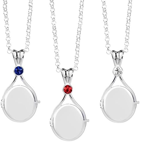 Sirenas Colgante 3 PCS H2o Collar de Sirena Con Medallón Elegante Multifuncional Para Mujeres y Niñas (Azul, Rojo y Blanco)
