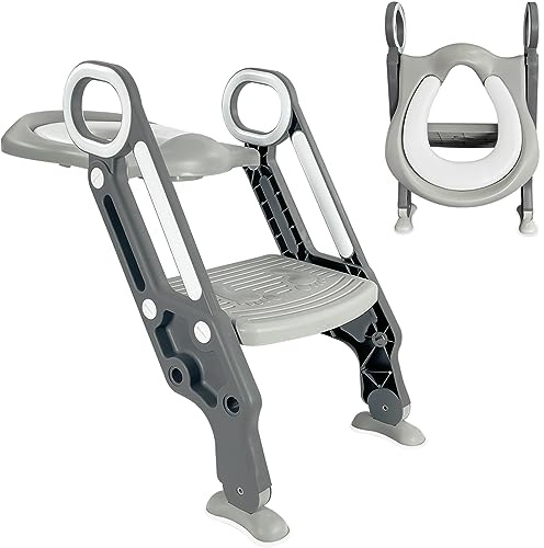Crystals Foldable Potty Training Seat with Step | Toddler Toilet Seat for Boys & Girls | Comfortable Child Potty Training | Baby Potty with Step for Easy Use (Design 1)