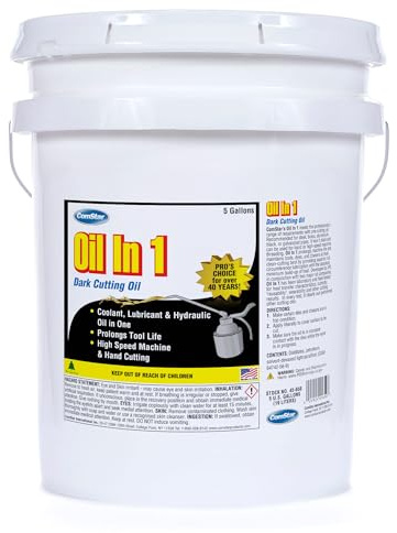 ComStar Oil in 1-Dark, 5 Gallon, All-Purpose Dark Cutting Oil, Ideal for High-Speed Machines & Hand Threading, Protects Dies & Tools, Superior Lubrication for Steel, Brass, Aluminum & Pipes (45-650)