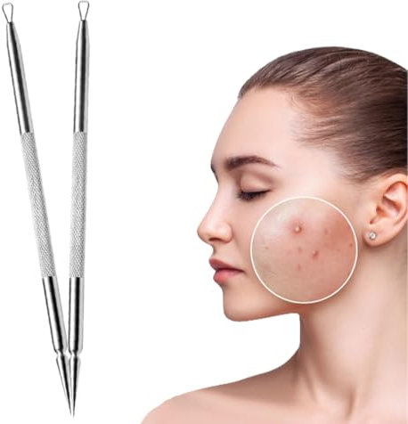 2 PCS Punti Neri Rimozione, Estrattore Punti Neri, Rimozione Punti Neri professionale per La Cura Della Pelle per Punti Neri Mancanti Punti Bianchi Pimple Popper