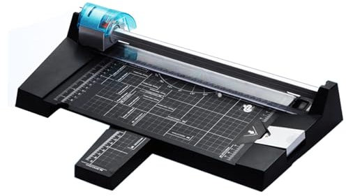 GUHPZA Cortadora de Papel rotativa de Alta Resistencia con 4 Cuchillas Diferentes - Recortadora de Papel autoafilable para Papel, fotografías, Postales, Tarjetas de presentación