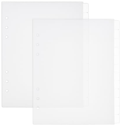 SUPERFINDINGS 24 Feuilles 6 Anneaux A5 Pochette Transparente Séparateurs pour Classeur 12 Onglet Séparateurs pour Classeur Pochettes PP pour Classeur Séparateurs en Plastique pour Cahier à Disques