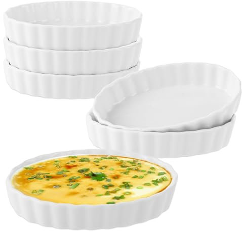 APACALI 6 ciotole da portata per crème brulée, piccole pirofile, in ceramica, mini teglia per forno, ideali per souffle crema brulee lasagne tiramisù, budino per bambini