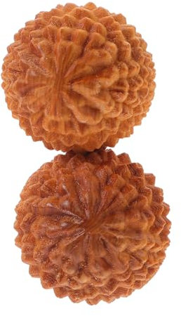 Holibanna Wood Hand Training Balls 2pcs Sturdy Durian-Shaped Round Fitness Massage Balls for Hand Muscle Stretch and Relaxation, Suitable for Home Gym and Stress Relief