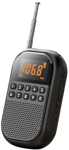 Radio portable AM FM personnelle avec haut-parleur Bluetooth AM FM Radio de poche Mini tuner numérique Walkman rechargeable Support carte TF Affichage LED Minuteur de sommeil Prise écouteurs pour la