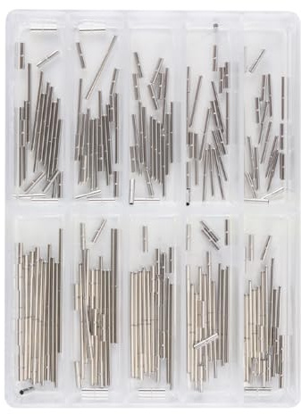 Nicear Watch Band Link Pins and Tubes Set with Storage Box for Connection Repair Tools 10 Sizes Included Metal Spring Bars and Pins for Watch Strap Fixing