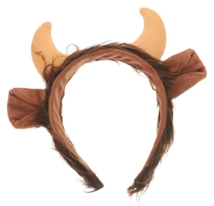 DECOMELODY Horn Kopfband Mit Tierohren Lustiges Cattle Ear Headpiece Für Halloween Kostümpartys Und Fotorequisiten Bequem Und Anpassbar Für Altersgruppen